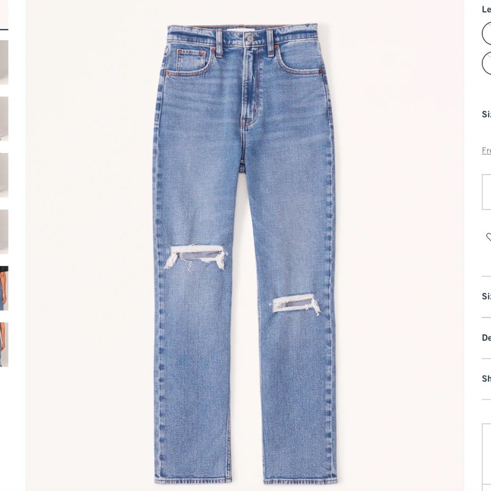 Abercrombie & Fitch Ankle Straight Ultra High Rise Jeans Size 26 Short/ 2 Short